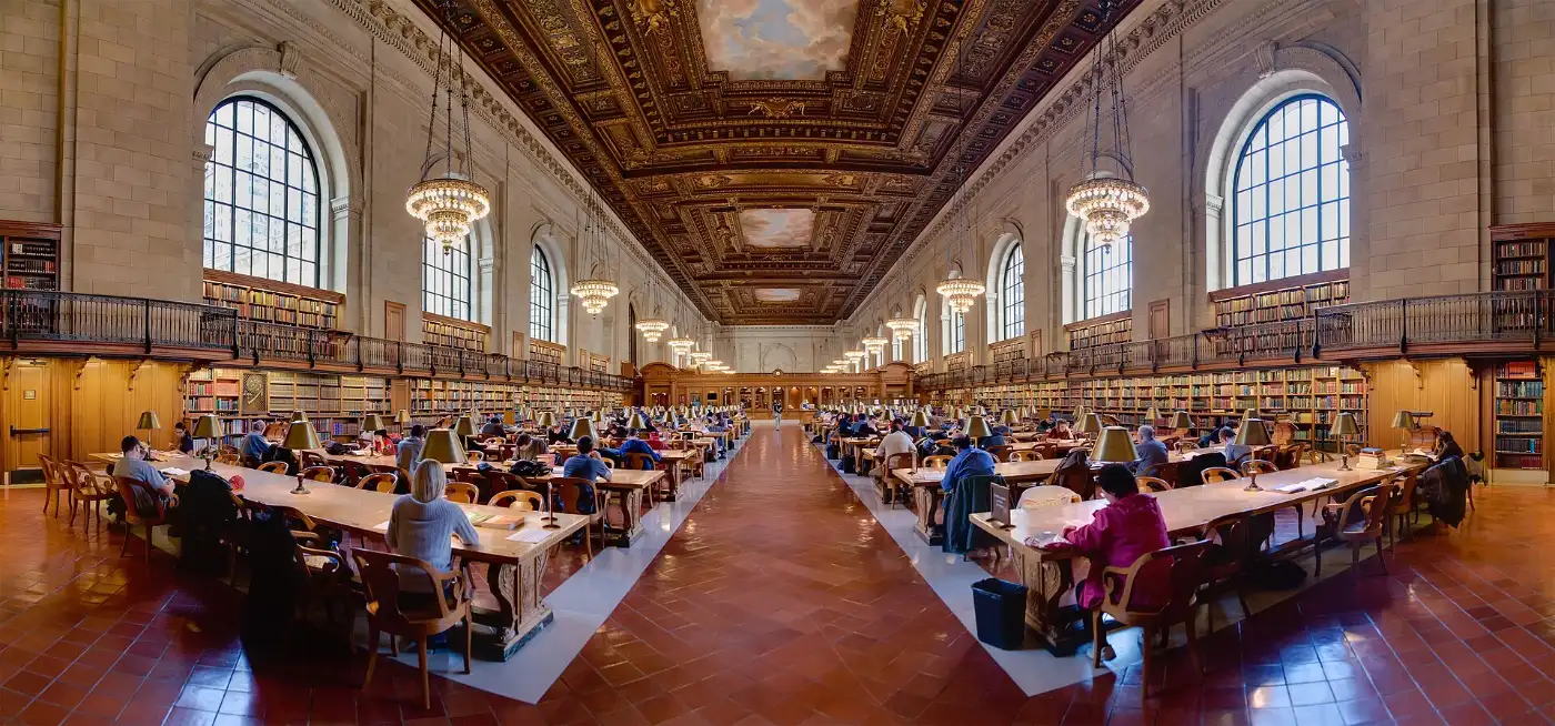 A public library reading hall